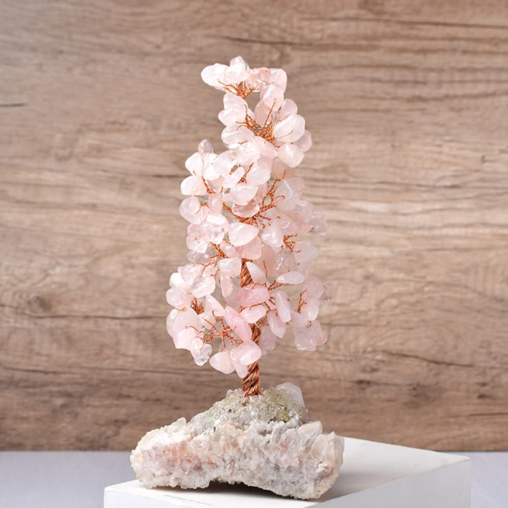 Quartz rose arbre de cristal et améthyste naturelle, le cadeau souvenir idéal