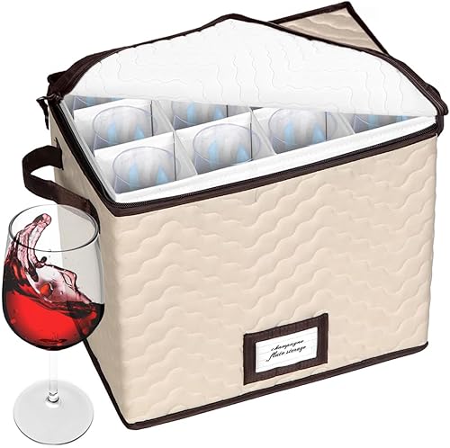 Miniatura 7 de Hold N Storage - Juego de 2 vasos de vino con divisores, cada uno tiene capacidad para 12 copas de champán de hasta 11 pulgadas de alto, estuche de