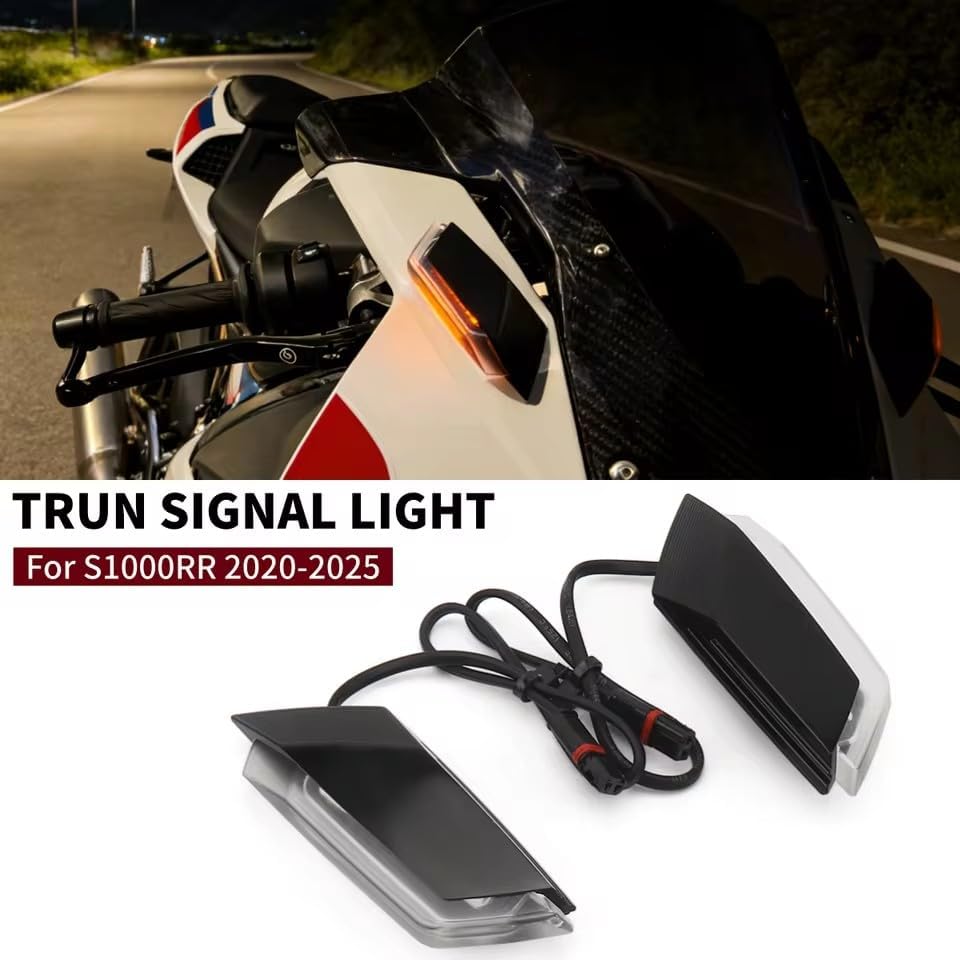 For BMW S1000RR S 1000 RR 2020-2025 2024 Motorcycle Mirror Block Off Turn Signals Light Front LED Indicator Stealth Wing Flasher