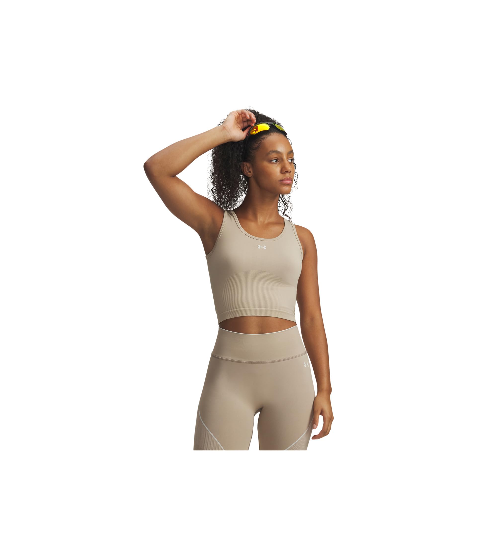 Under Armour Women's City Khaki/Summit White/Summit White Vanish Seamless Tank Top, L