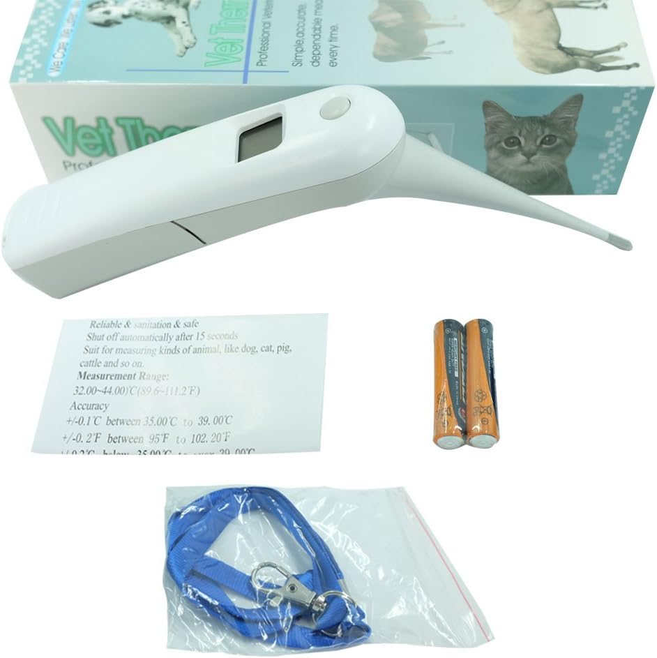Pet Thermometer Dog Thermometer, Fast Digital Veterinary Thermometer, Pet Thermometer for Dogs, Cats, Horse,Cattle, Pigs,Birds, Sheep.(Battery Included)