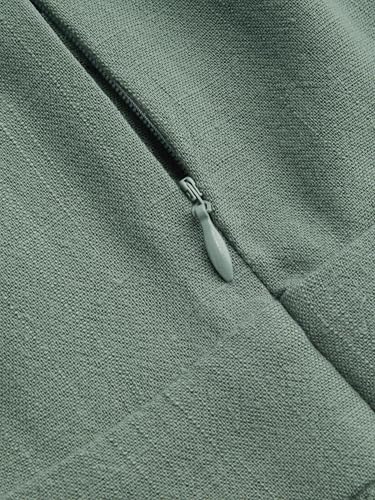 CIDER Maxi Dress for Women V Neck Ruffle Split Linen Blend Midi Summer Dress2