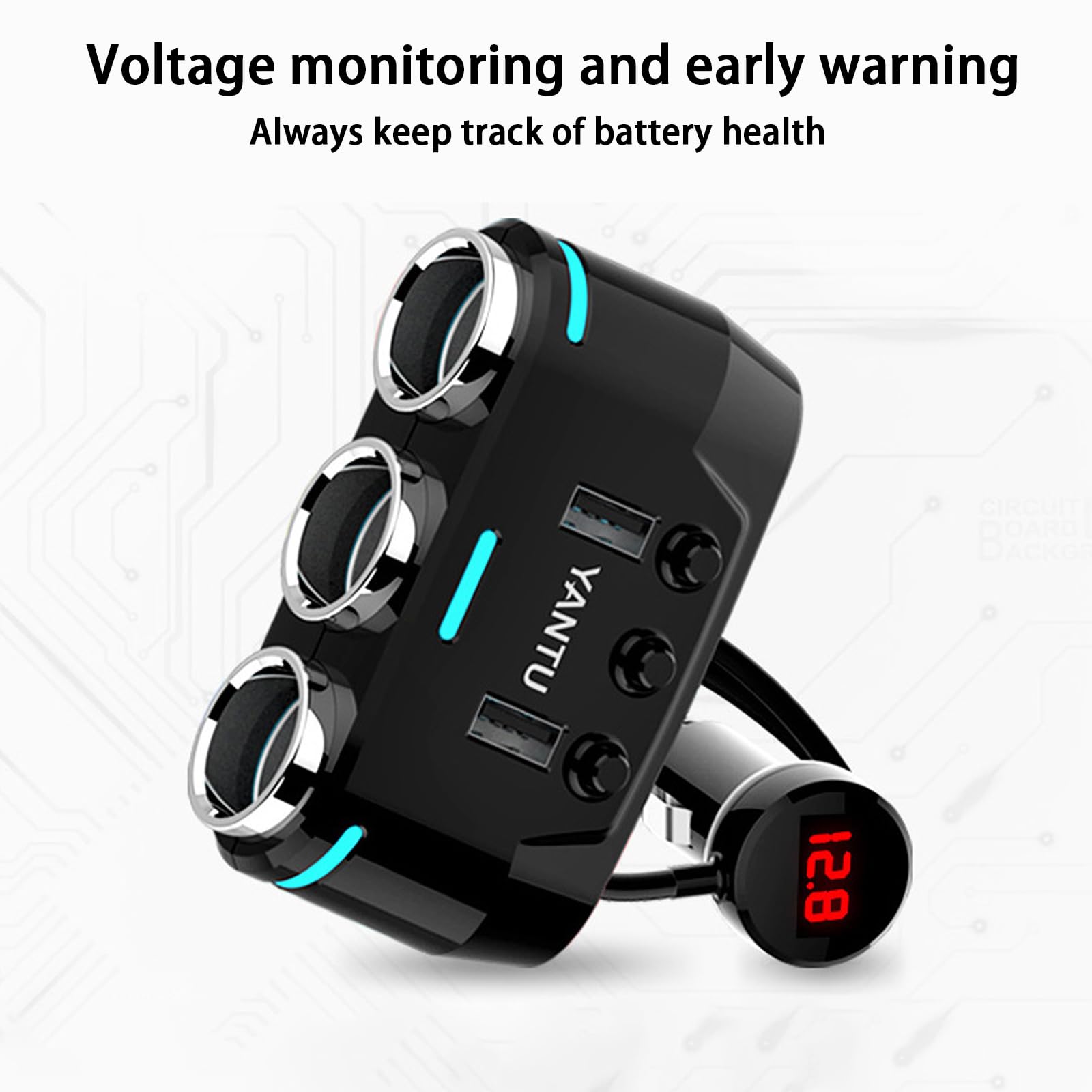 Car Cigarette Lighter for Volkswagen VW Atlas (7-Seater) 2018 2019 2020  2021 2022 2023 2024 2025, DC12V 24V Multi-Socket Independent Switch  Distributor LED Voltmeter Adapter : Amazon.ca: Automotive