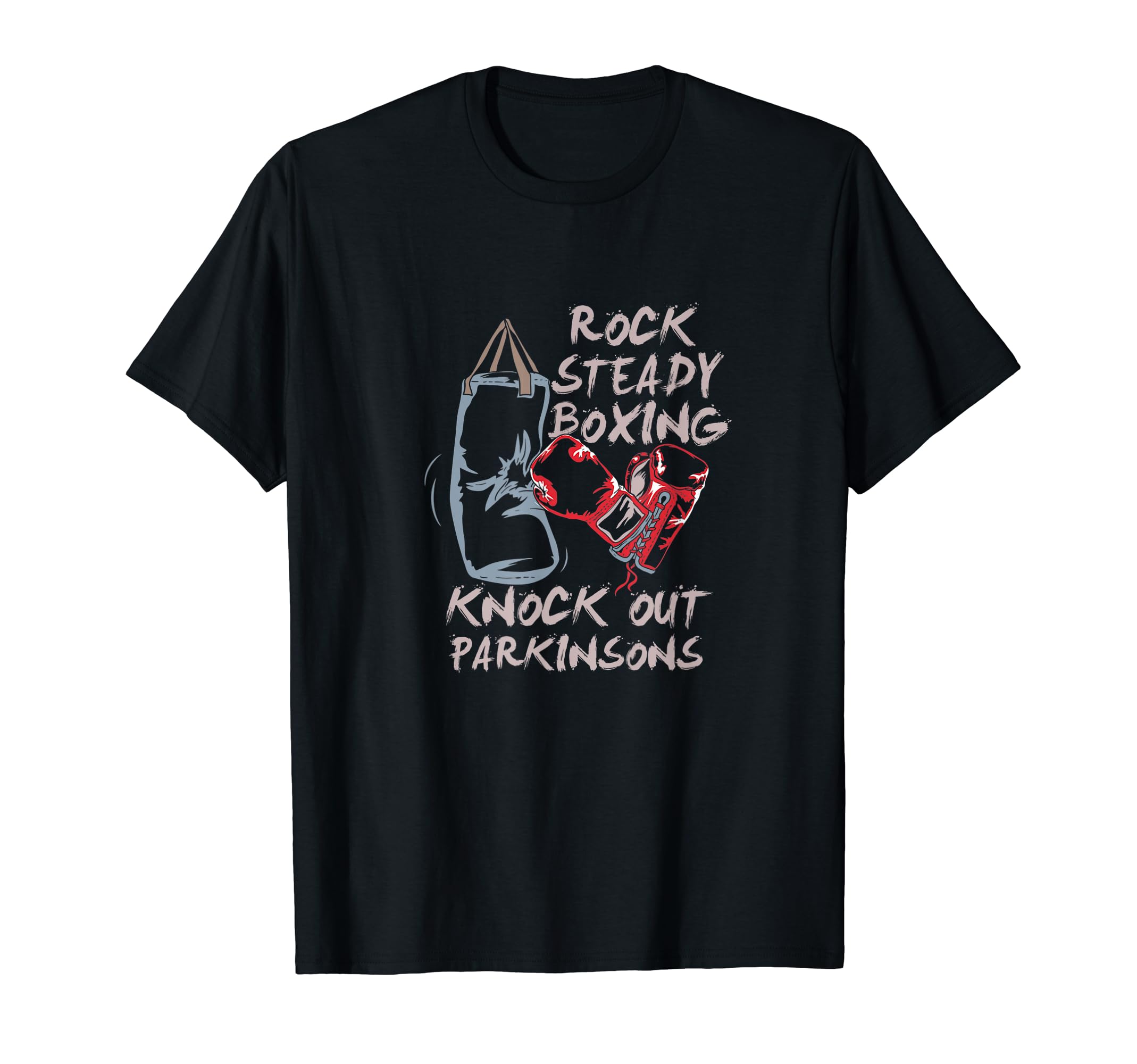 Parkinson's Support TeesVintage Boxing Gloves Rock Steady Boxing Knockout Parkinsons T-Shirt