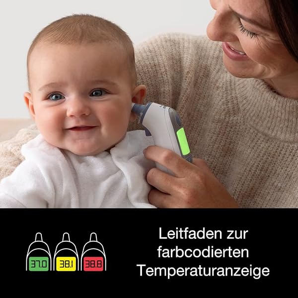 Braun ThermoScan 7 Ohrthermometer BRAIRT6520 | Age Precision Technologie | Farbcodiertes Digitaldisplay | Baby- und kleinkindfreundlich | Die #1 Marke bei Ärzten(1) ThermoScan 7 weiße - 3