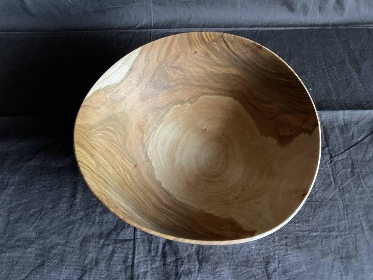 Amazon.co.jp: 須田二郎木工作家25.5cm×26.5㎝サラダボウルボウル大皿 