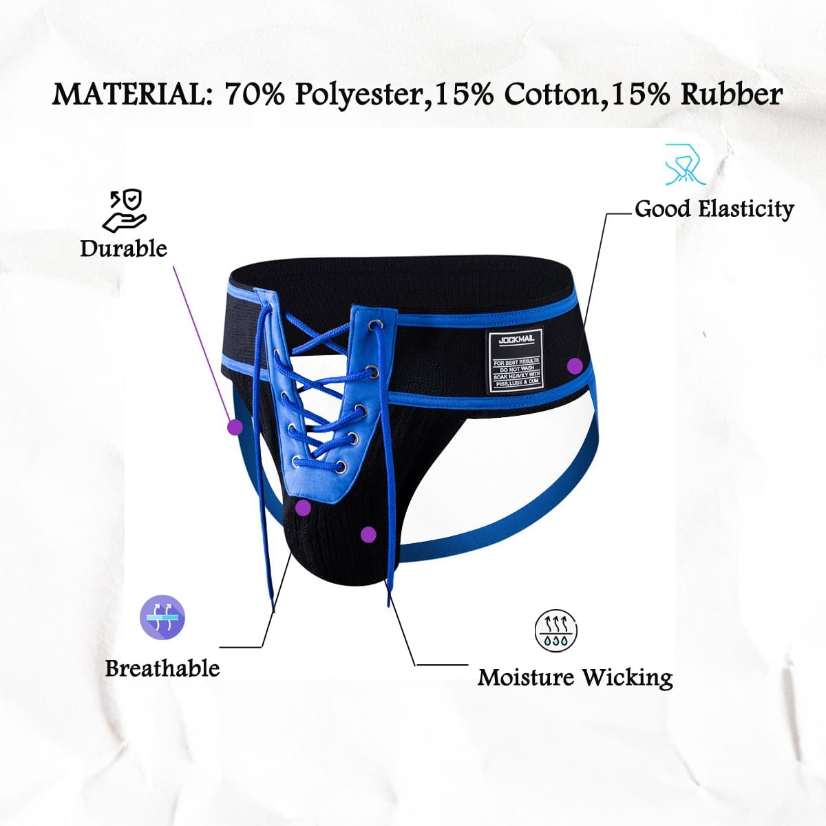 JOCKMAIL Men's Briefs Jock Strap Athletic Supporter Wide Belt Comfortable Men Sport Underwear Briefs for Gym Sport - Image 5