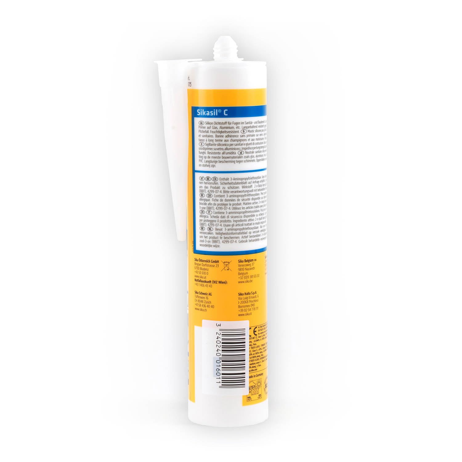 Sika - Sikasil C, Trasparente - Sigillante siliconico multiuso per applicazioni in bagni e cucine - Resistente a raggi UV, funghi e muffa - 300ml