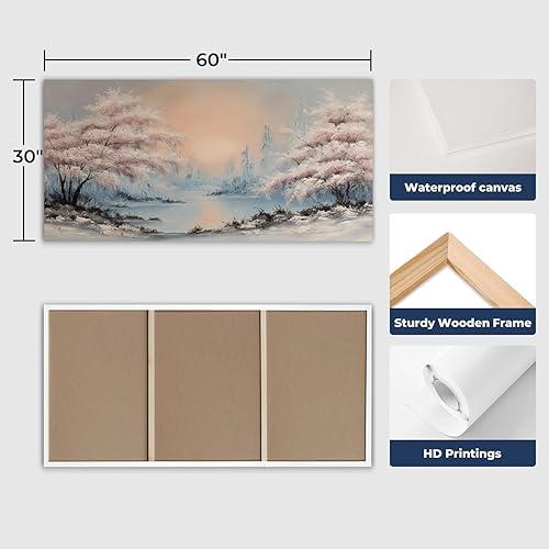 Miniatura 5 de 30"x 60" Large Wall Art Vintage Farmhouse Wildflower Nature Landscape Aesthetic Painting Picture Print on Canvas Wall Art for Living Room Bedroom