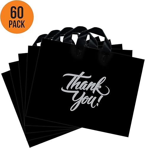 Miniatura 33 de Infinite Pack Bolsas grandes de mercancía de agradecimiento con asa de lazo, bolsa de boutique brillante, refuerzo inferior de 3 pulgadas y 3 mil