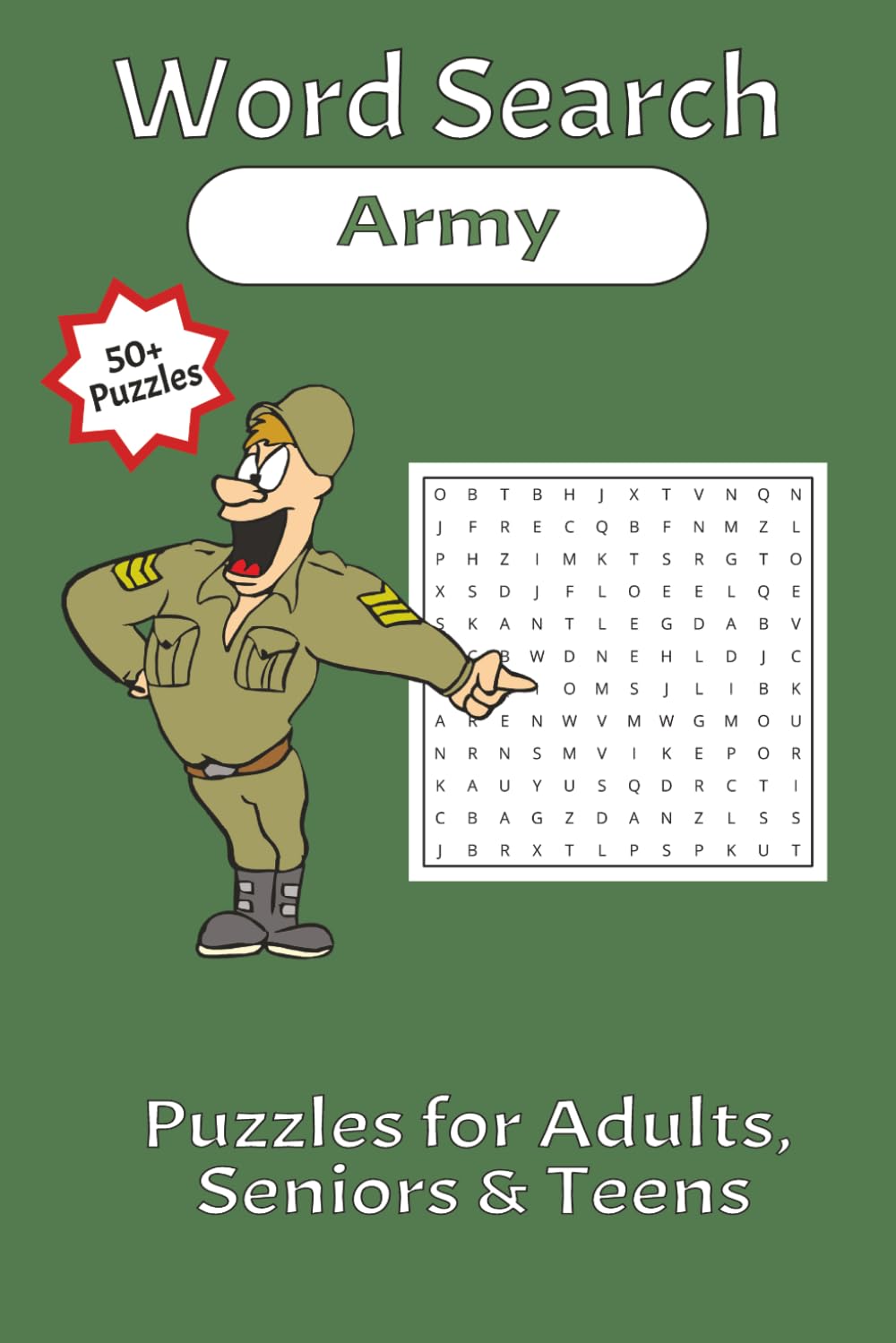 Army Word Search: Word Searches with Easy to Read Print about the Army, Military History and More | 6x9 inches, 110 pages, 55 Puzzles | Gifts for Holidays, Vacation, & More