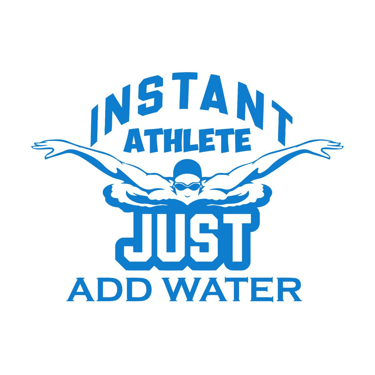 Swimming Logo Diver Instante Athletes Swimmer Swim Just Water Wall Decals PVC 81x111.6cm Multi Color Selection Extra Large Blue — image 1