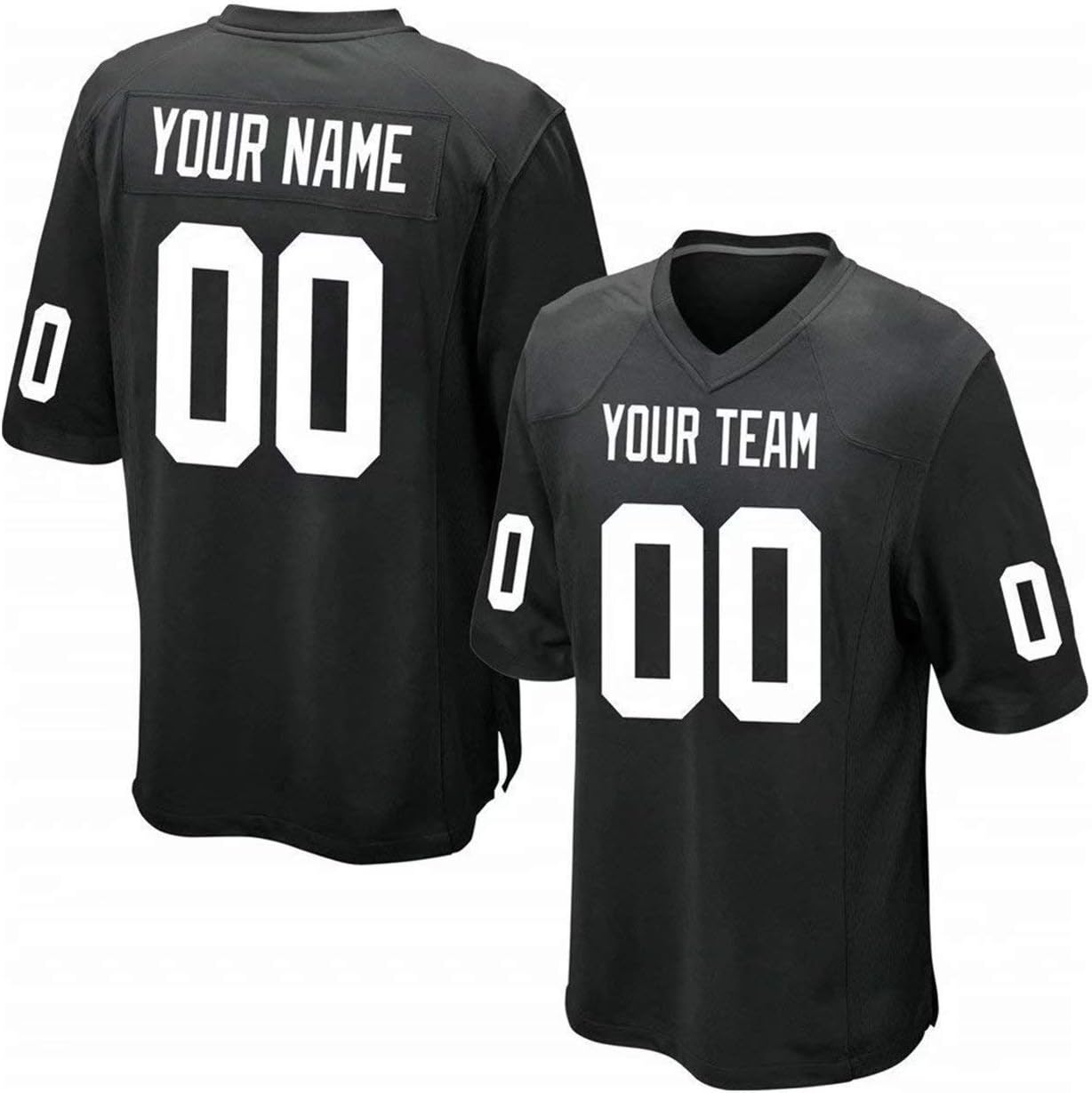 Men’s Custom Football Jersey Custom Your Own/Team Mesh Jerseys Embroidered Name Numbers American Football Black Jersey