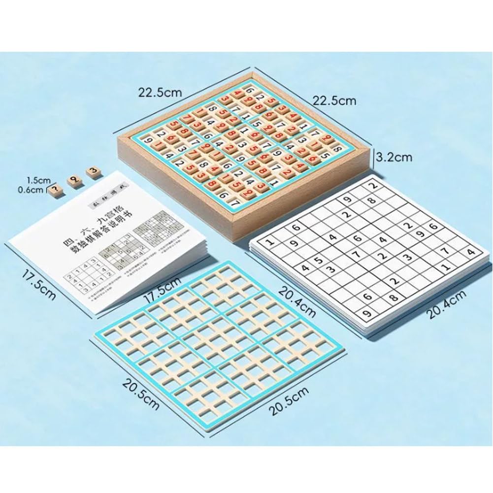 Juego de Mesa Sudoku de Madera Montessori para Niños | Rompecabezas Sudoku Cajón Almacenamiento, Juguete Entrenamiento Cerebral Lógica Paso, Juego Educativo Razonamiento