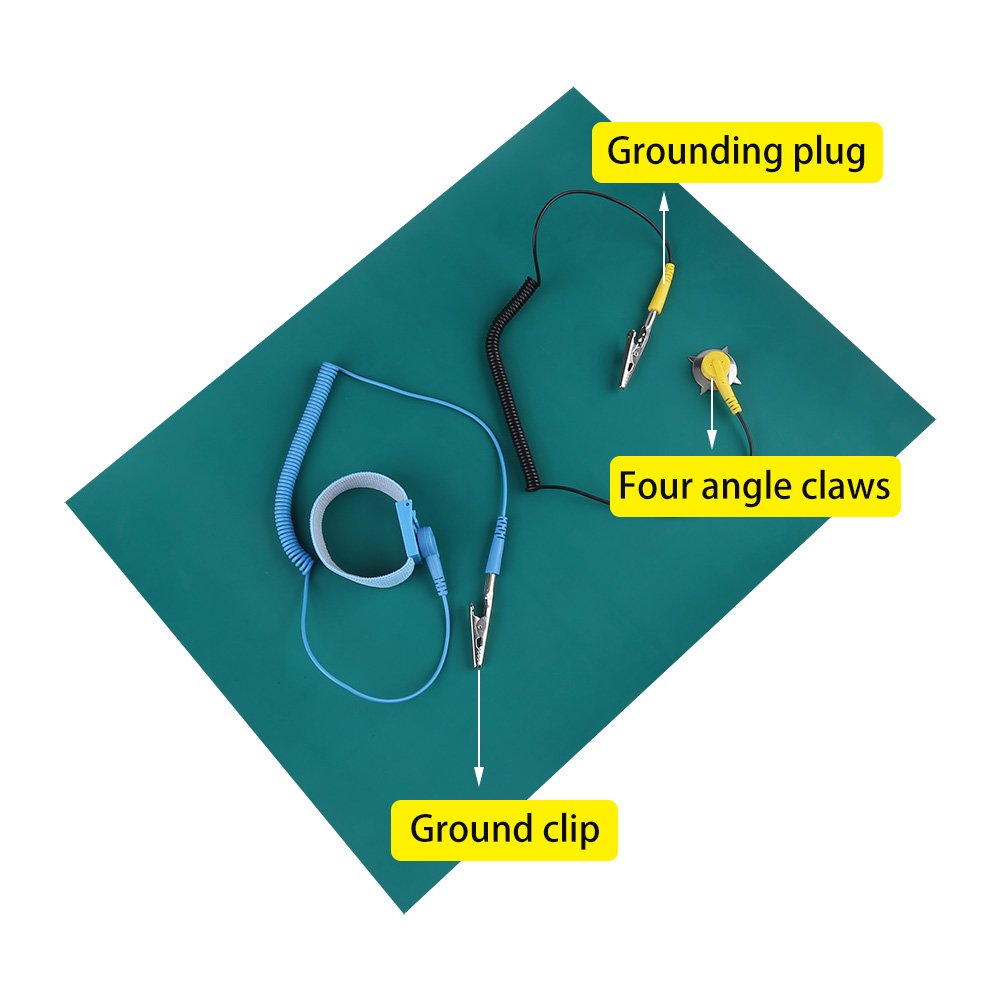 Kit de Réparation Antistatique, Asixx Tapis et Bracelet Antistatique avec Fil de Terre pour la Réparation de Téléphone