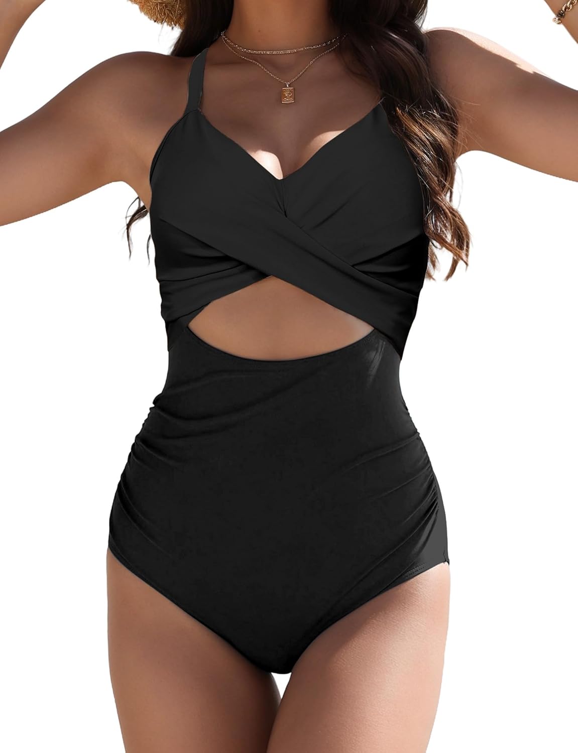Women's One Piece Swimsuit Tummy Control Bathing Suits Sexy Cutout Swimwear Full Coverage Swim Suits for Women 2026
