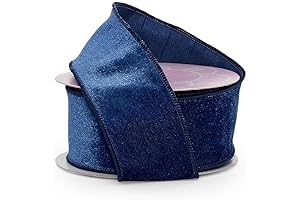Opulent 2 1/2" Navy Velvet Wired Edge Ribbon