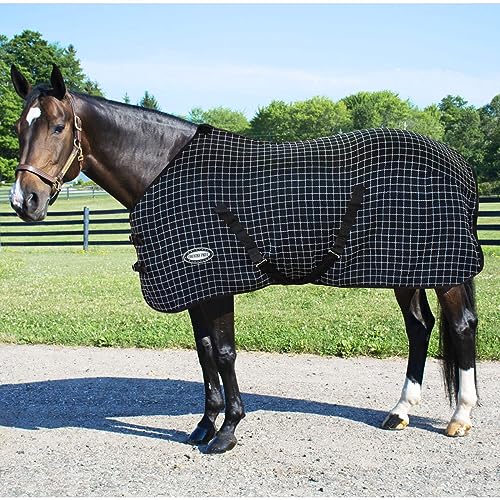 Waffle Weave Fitted Sheet (X-Large, Black Plaid)