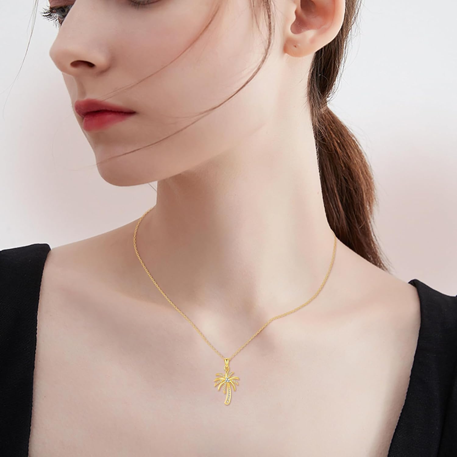 YAFEINI Palm Tree Necklace S925 Sterling Silver Palm Tree Jewelry Gifts for Women Mom Wife - Image 6