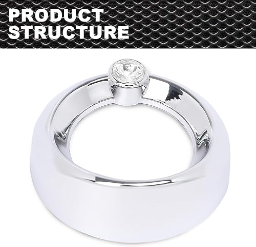 Miniatura 5 de CNNELL Cubierta de calibre blanca compatible con visera Older Freightliner Century White Jewel de 1 58 pulgadas de apertura, 2 38 pulgadas de