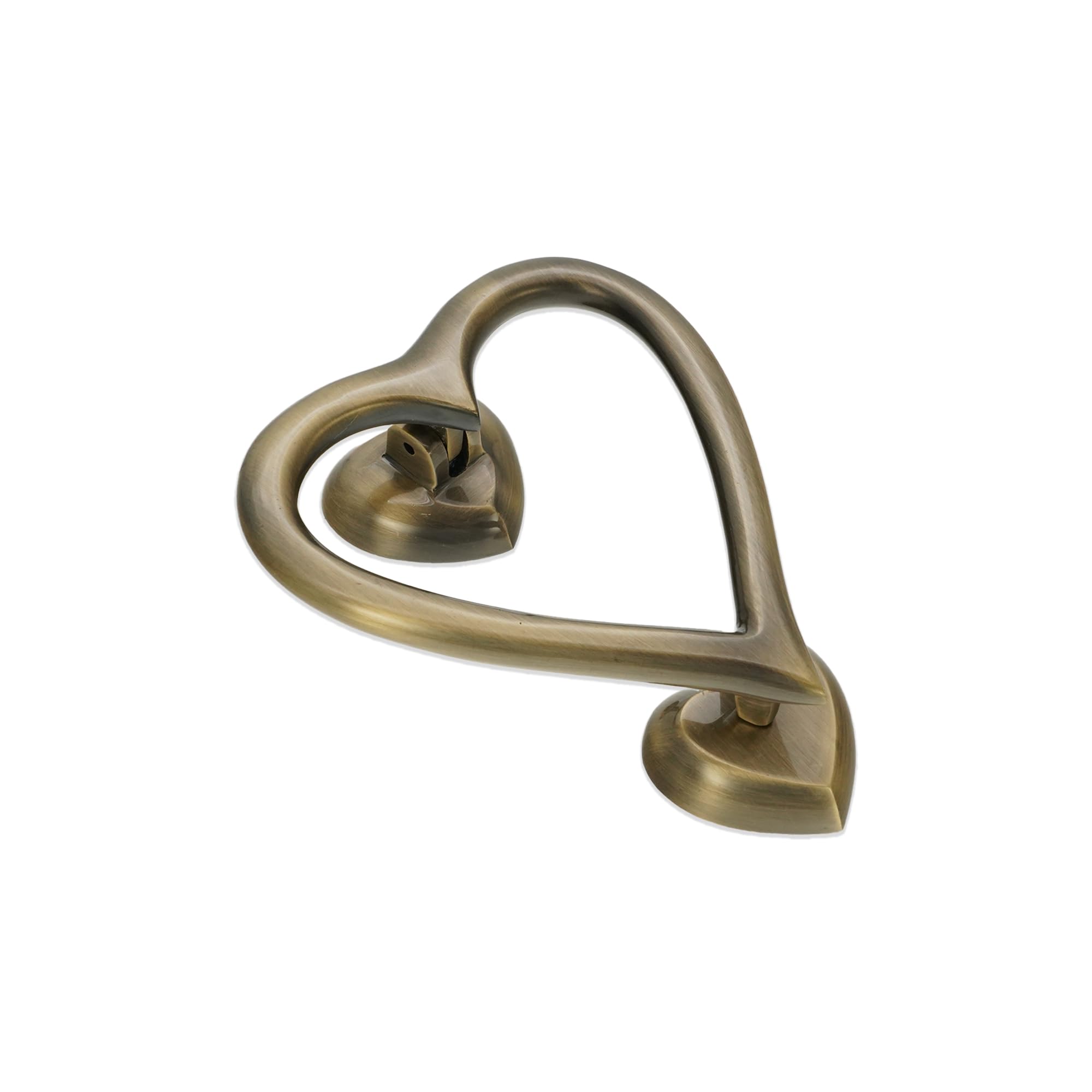 Infinity Decor Battente in ottone anticato a forma di cuore, in ottone massiccio di alta qualità, per porta d'ingresso e cancello