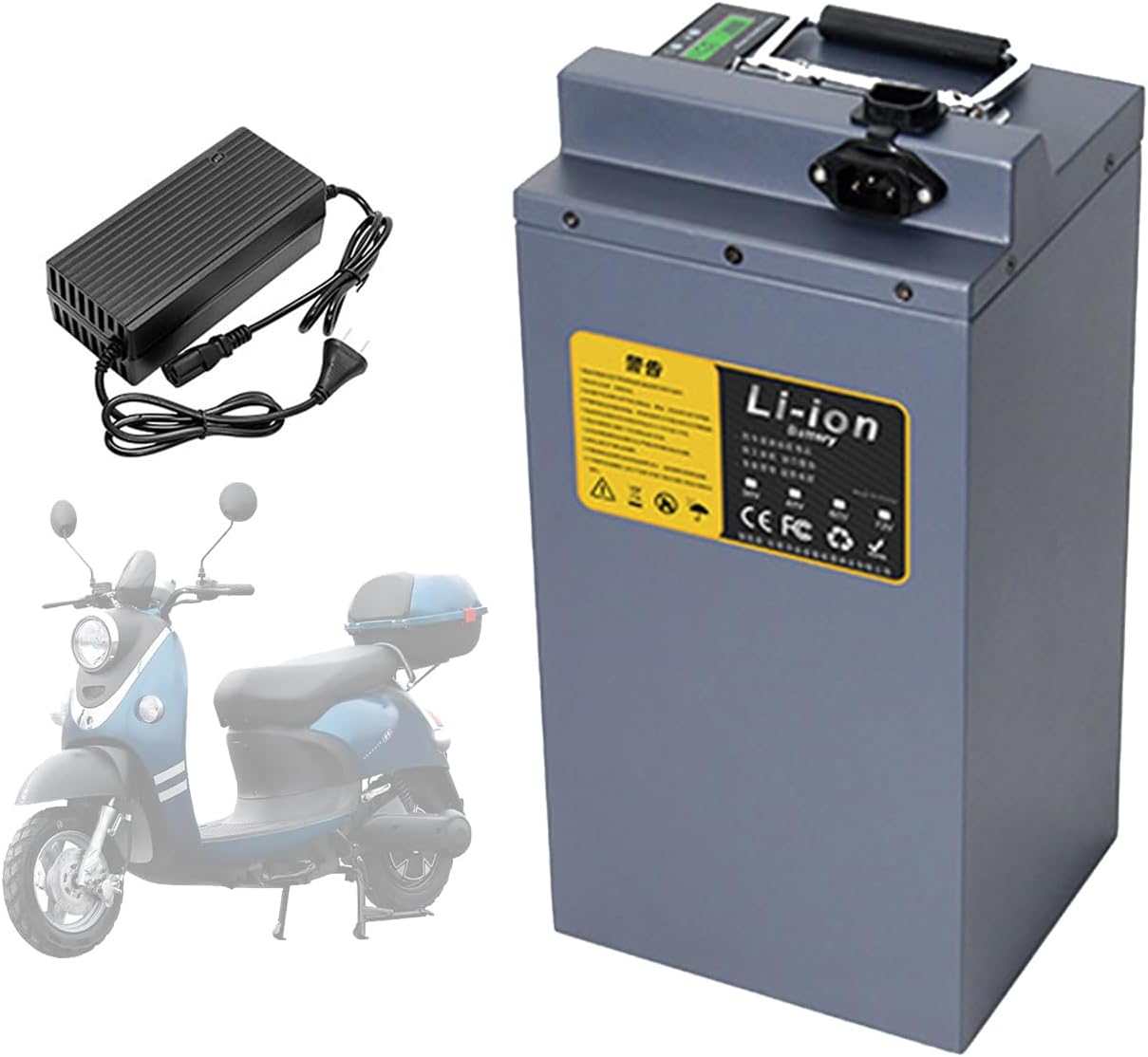 60V 72V 45Ah 55Ah 65Ah Lithium Li-ion Battery Pack 60V 20Ah 25Ah 35Ah Replacement Moped Battery for E-Tricycle/Motorcycle Modified Kit