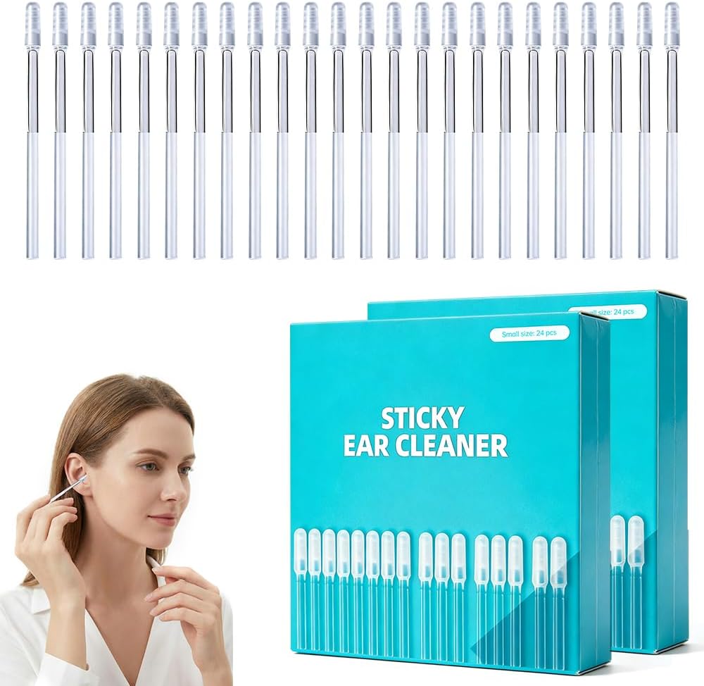 Earwax Removal Adhesive Swabs, 2026 New Reusable Sticky Earwax Removal Swabs, Ear Wax Removal Tools with Dust Cover Packaging, Safe Ear Cleaning Sticks for Adults (72pcs(3 Box), Large)