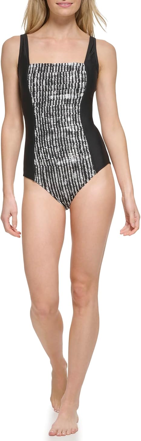 Calvin Klein Pleated-Front One Piece Swimsuit
