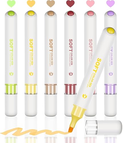 6 resaltadores estéticos en colores pastel con bola para aliviar el estrés, punta de cincel, resaltadores bíblicos que no se corren, suministros