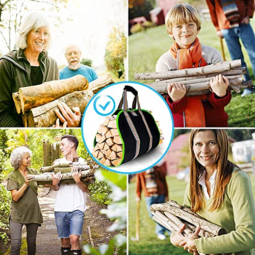 Okayes Firewood Carrier Bag, Firewood Bag, Canvas Firewood Log Carrier Tote Bag, Log Carrier For Firewood, Log Bag Carrier Firewood Holder, Wood Carrier With Handles, 50"X20" Wood Bag Large Capacity #TOP6