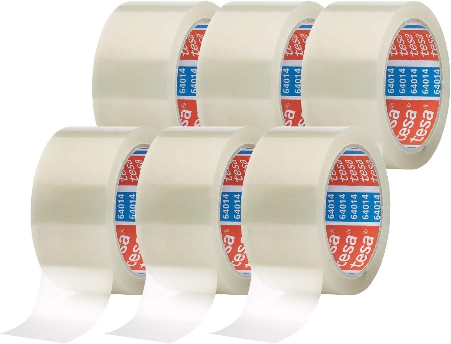 tesa Packing Tape Hand Dispenser, Model ''Comfort'' for Rolls up to 66 m x 50 mm, Shipping Supplies (Maxi ‎Bundle with 12 Rolls of Parcel Tape, Transparent)