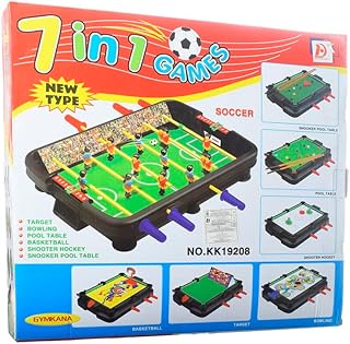 7-in-1 Plastic Multi Game Table Set with Pool, Football, Basketball & Accessories – Multicolor