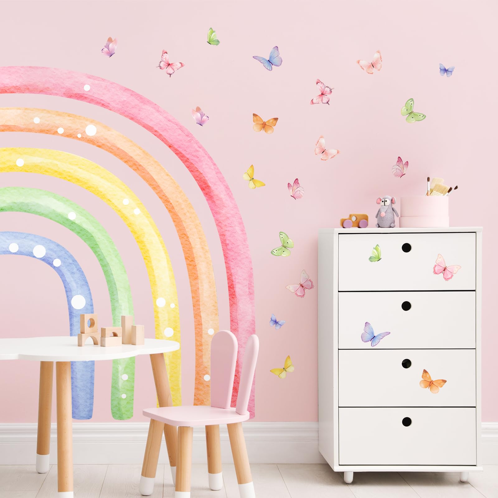 W39*H54 Large Watercolor Rainbow Wall Decals - Image 2