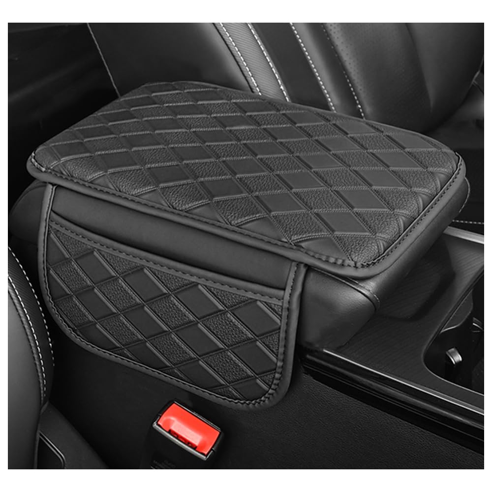 ROBOHOOK Center Console Cover - Leather Armrest Cover With 2 Side Pockets, Universal Fit (Black) - View #14