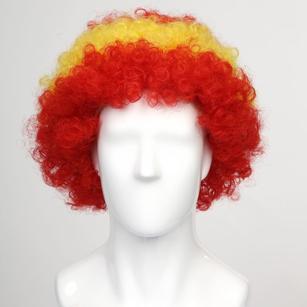 Spain Iniesta Torres Afro Wig Fun for Brasil Soccer Football World Cup Flag Wigs