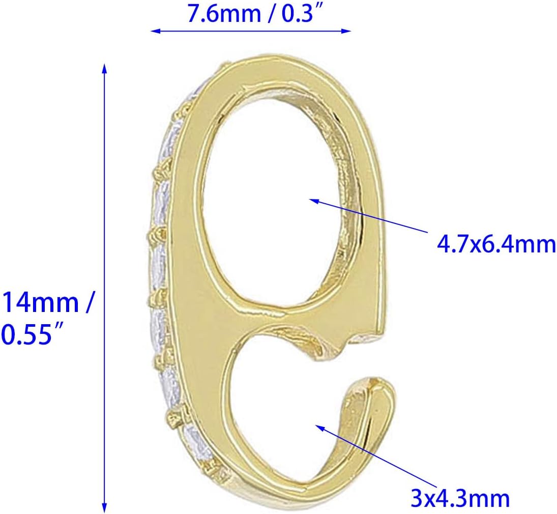 egemmall 1PC Sterling Silver CZ Slider Pendant Bail Connector for DIY Jewelry Pendant