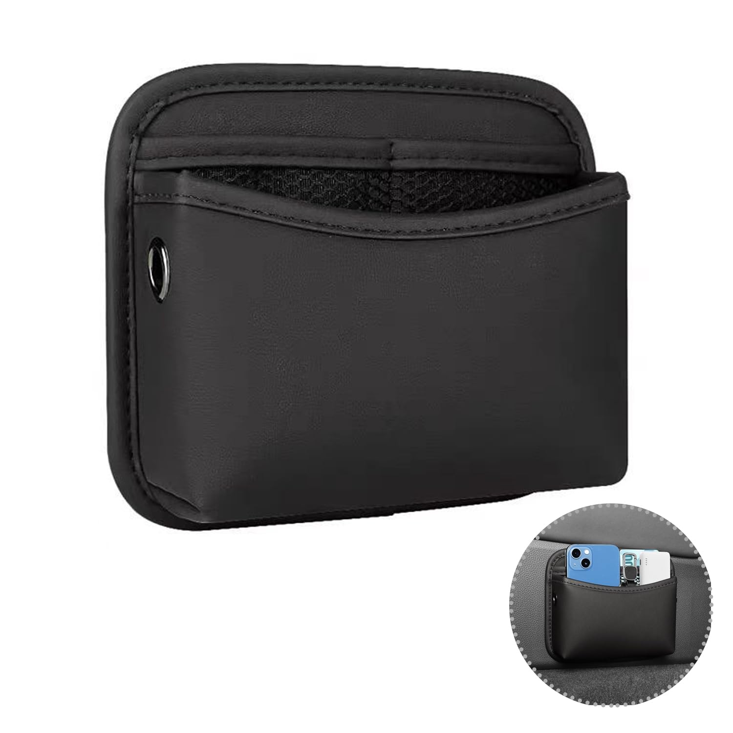 Car Seat Side Pocket Organizer PU Leather Universal Car Pocket Pouch Cell Phone