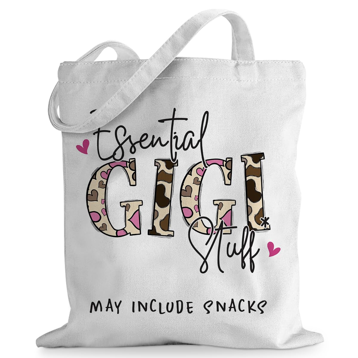 sugargoo Cotton Tote Bag for Women, Gigi Gift Birthday Christmas Mother's Day Retirement Gifts for Grandma Gigi, Essential Gigi Stuff Tote Bag, Reusable Weekender Grocery Shopping Tote Bag