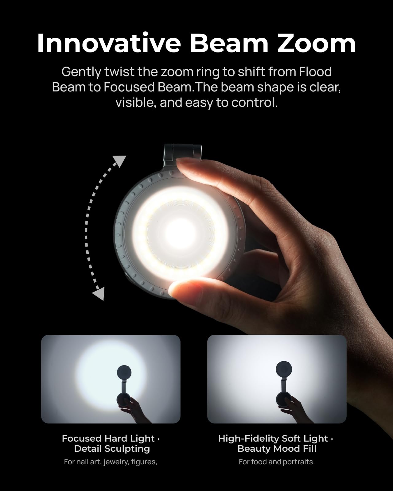 TELESIN Aura Zoom Fill Light, Luce Zoom Smartphone per Creator