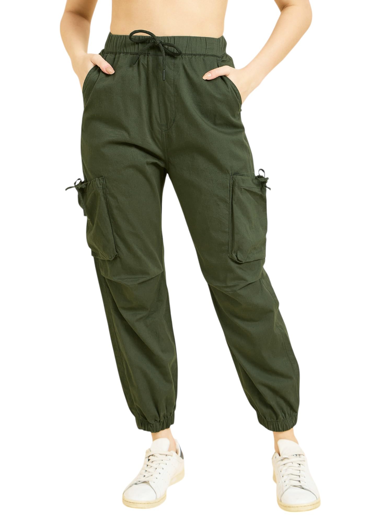 studio nexx Women’s Jogger Fit Cargo Pants | Cargo Trousers for Women |Utility Baggy Pockets-picture-24