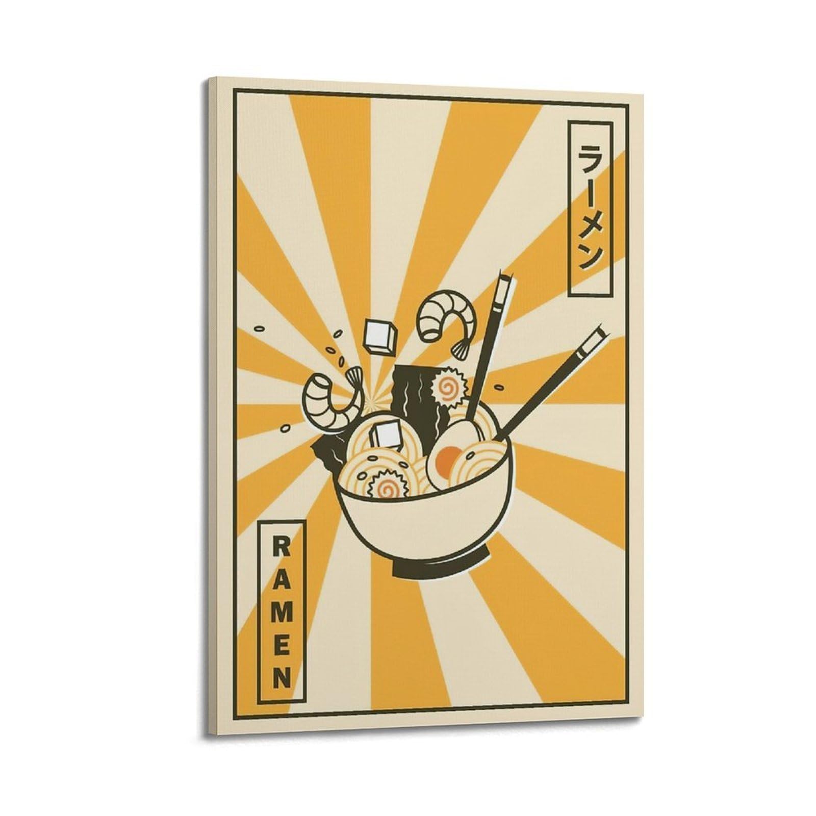 DLJGDS Vintage Japanese Cuisine Poster Seafood Ramen Decorative Painting Canvas Wall Posters And Modern Family Bedroom Decor 24x36inch(60x90cm)