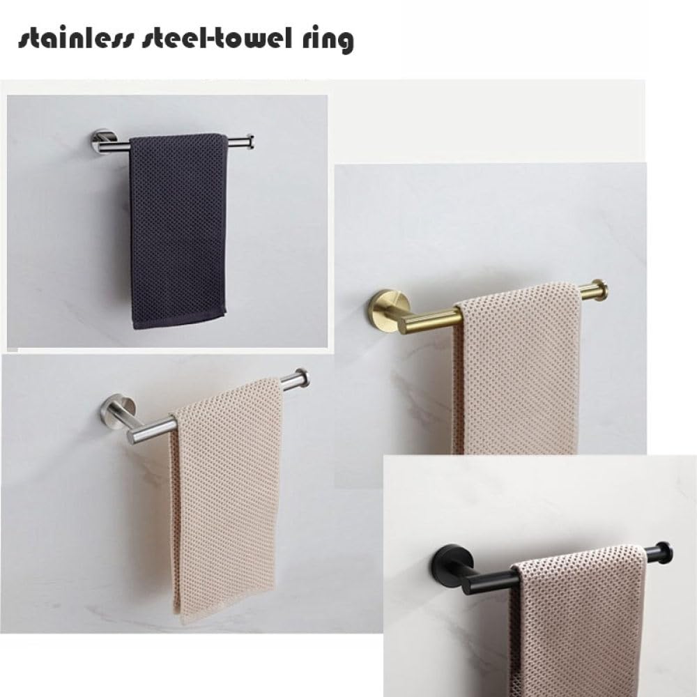 Juego de accesorios de baño de 4 piezas, kit de accesorios de baño de montaje en pared para decoración moderna de baño, incluye toallero, soporte para papel higiénico, gancho para bata y estante