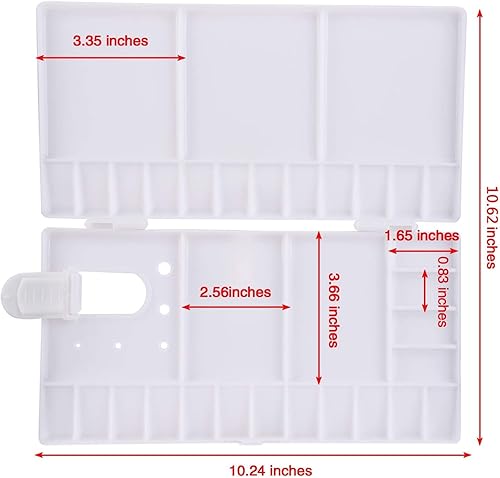 Miniatura 2 de SUNIY - Paleta de acuarela plegable para pintar con 33 compartimentos, agujero para el pulgar y soportes para pinceles, color blanco