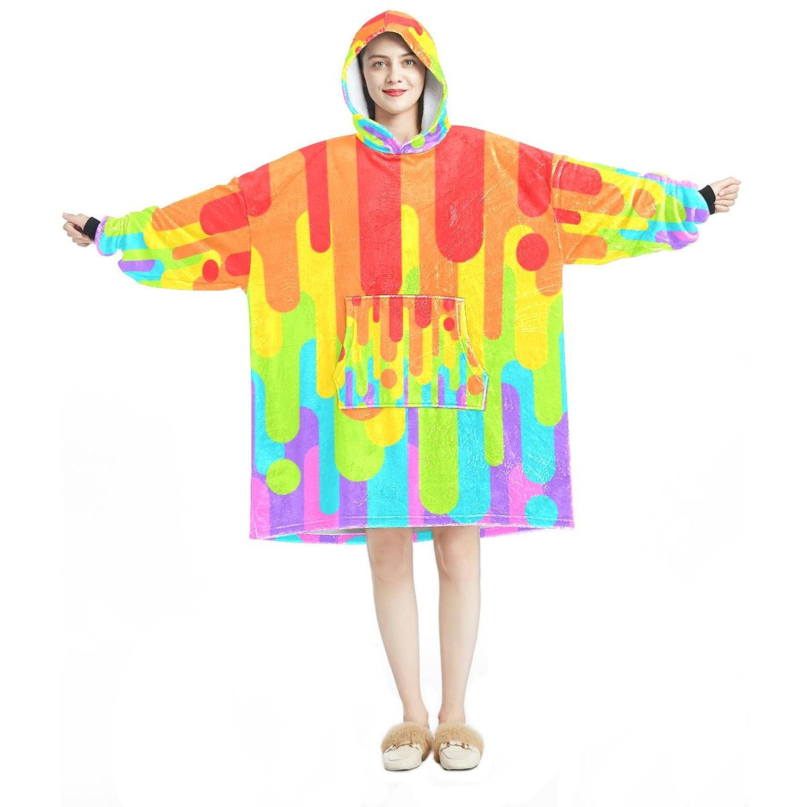 Sweat à capuche surdimensionné flanelle sherpa plaid géant adulte original