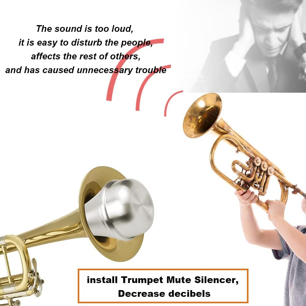 2 Pieces Trumpet Straight Mute Silencer, Lightweight Aluminum with