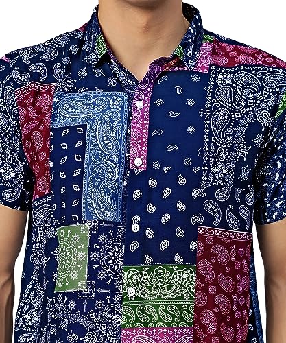 Image of Venisa Men's Cotton Blended Printed Casual Shirt