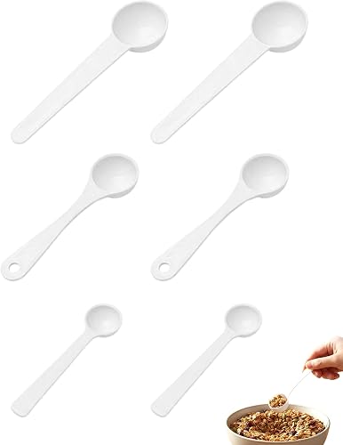 Lot de 6 cuillères doseuses en plastique avec graduation TOZBLEU