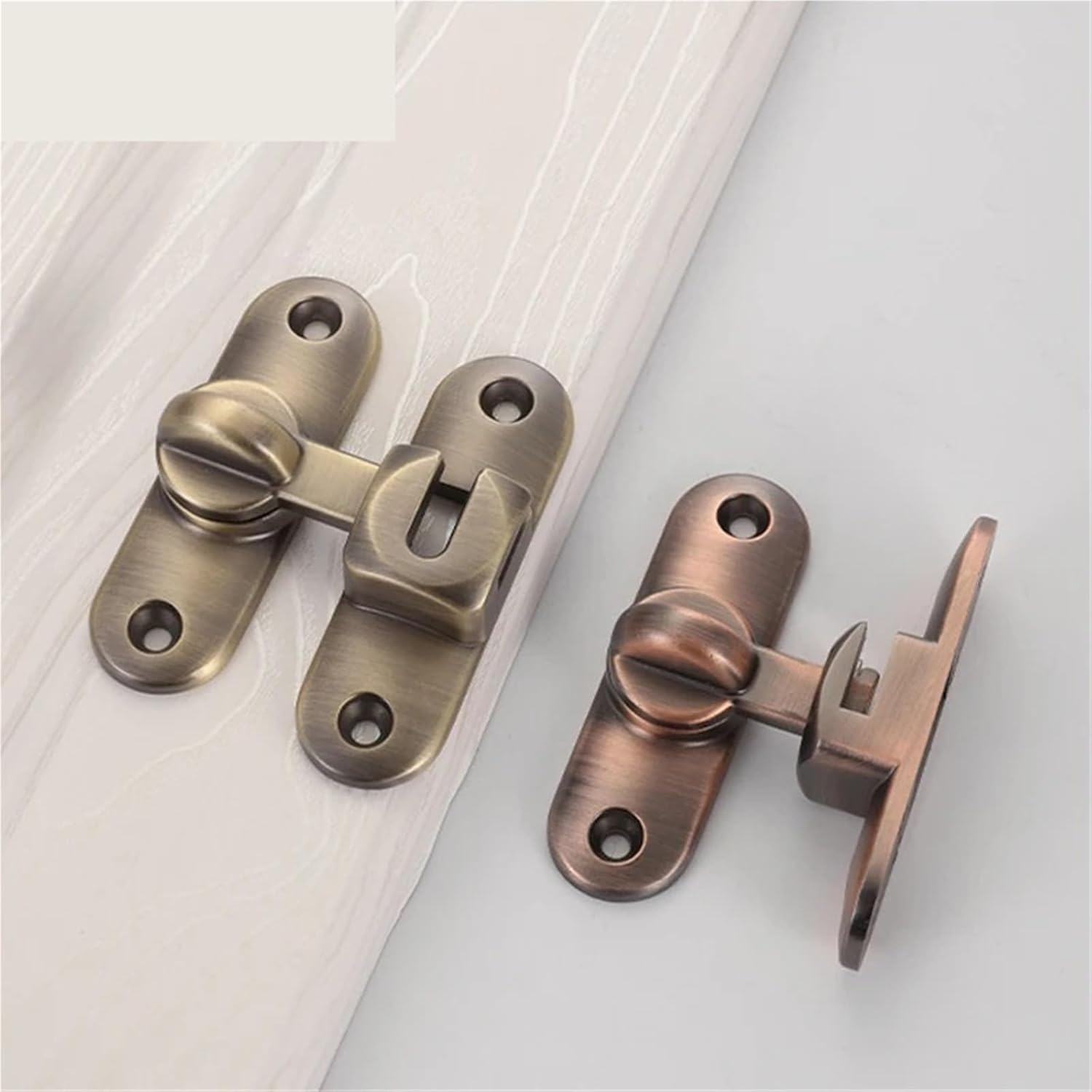 Door Latch Sliding Bolt Hasp Lock Glod Black Bronze for Home Security Dress Room MA121 H 1Pcs(Red Bronze)