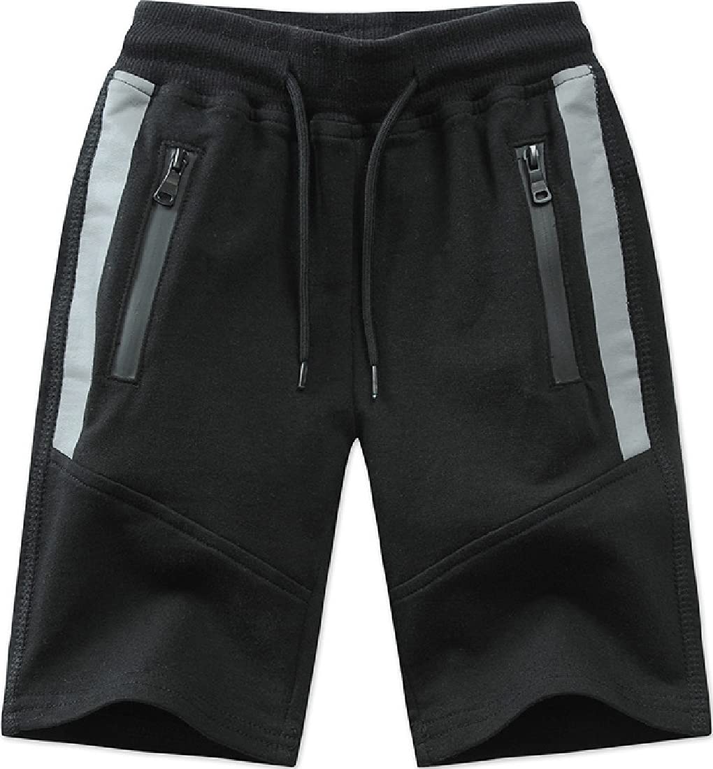 CromoncentBoy's Drawstring Athletic Jersey Shorts with Zipper Pockets
