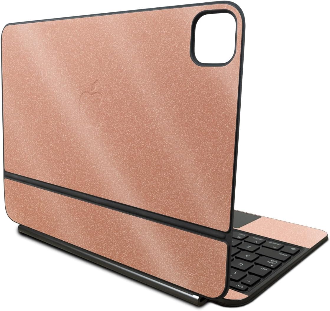 Glossy Glitter Skin Compatible With Apple Magic Keyboard for iPad Pro 11‑inch (M4) 2024 - Solid Peach - Premium 3M Vinyl Protective Wrap Decal Cover - Easy To Apply | Crafted in the USA by MightySkins